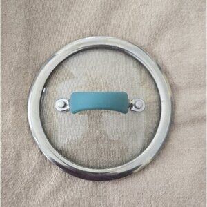 Rachael Ray 6" Tempered Glass Replacement Lid Agave Blue Rubber Handle